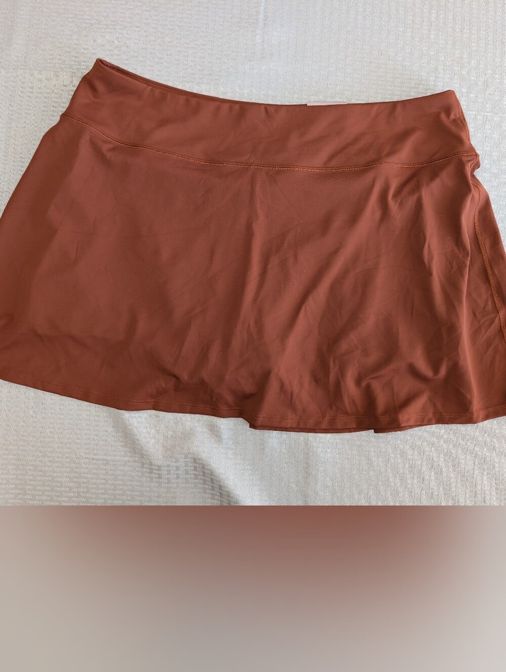Calia Court Collection Women's High Rise 14" Length Skort Pleated Red Brown XL
